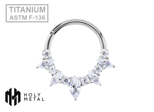 Кольцо-кликер Petals 5K Crystal 1.2 мм (16 G)